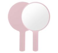 Naapesi Espejo de Mano, Espejo de Mano de Maquillaje Profesional, Espejos de Manos Grande con Cómodo, Bricolaje Pequeño Espejo,Regalos para Mujeres, 17cm x 10cm (Rosa)