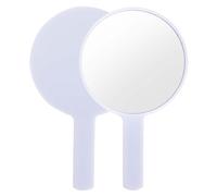 Naapesi Espejo de Mano, Espejo de Mano de Maquillaje Profesional, Espejos de Manos Grande con Cómodo, Bricolaje Pequeño Espejo,Regalos para Mujeres, 17cm x 10cm Espejos de Manos (Blanco)