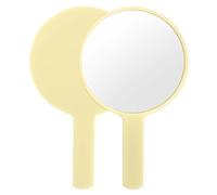 Naapesi Espejo de Mano, Espejo de Mano de Maquillaje Profesional, Espejos de Manos Grande con Cómodo, Bricolaje Pequeño Espejo,Regalos para Mujeres, 17cm x 10cm (Amarillo)