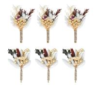 Naapesi Juego de 6 Pequeños Ramos de Flores Secas, Pequeñas Decoracion Ramilletes Flores Secas, Mini Ramo de Flore Seca, Naturales Flores Preservadas para Bodas Manualidades