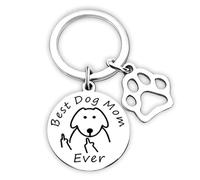 Naapesi Llavero, Acero Inoxidable Llavero para Perro, Best Dog/Cat Mom Ever, para Coche Amantes de las Mascotas, Regalo de Cumpleaños, Navidad y Día de la Madre (perro)