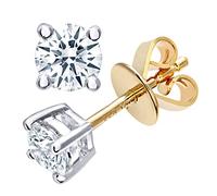 Naava Pendientes para Mujer de Oro Amarillo 9K con Diamante Redondo 0.50 ct