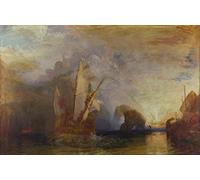 NAAYRASA Famoso Impresión de Imagen Lienzo Arte Imagen Ulises burlándose de Polifemo de Mallord William Turner para la Decoración del Hogar de la Oficina 60x90cm