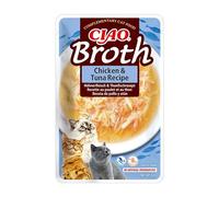 NABA Ciao Broth Gatos - Receta Pollo y Atún - Snack Húmedo para Gatos, Delicioso y Saludable - Complemento Alimenticio, Natural y Sin Cereales - 1 unidad40g)