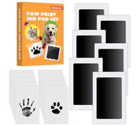 Nabance Huella Perro, Huellas Bebe Recien Nacido, 6 Plantillas y 12 Tarjetas de Impresión, Huella Mascota, No Tóxicas No Mancha Kit Huella Perro, Regalo de Bautizo o Huellas Perro Recuerdo