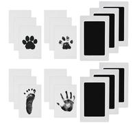 Nabance Huellas Bebe Recien Nacido, 12 Tarjetas de Impresión y 6 Plantillas, Tinta Huella Bebe Pie y Manos, No Tóxicas No Mancha, Kit Huella Perro, Regalo de Bautizo o Recuerdo