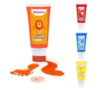 Nabance Huellas Bebe Recien Nacido Con Cabeza Esponjosa, 50ml Tinta Huellas Bebe No Tóxico y Lavable, Ideal Para Huellas de Manos y Pies de Bebés, Recuerdos Familiares, Regalo De Bautizo - Naranja