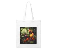 NABEAR Bolsa de compras de lona con muchas verduras frescas, reutilizable y respetuosa con el medio ambiente, con bolsa de hombro impresa para mujer