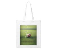 NABEAR Bolsa de compras de lona deportiva con pelota de fútbol americano sobre hierba, reutilizable y respetuosa con el medio ambiente, con bolsa de hombro impresa para mujer