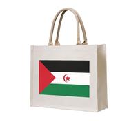NABEAR Bolsa de transporte de lona con la bandera del Sáhara Occidental, bolsa de compras reutilizable ecológica, bolsa de hombro para mujer