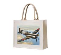 NABEAR Bolsa de transporte de lona de avión de la Guerra Mundial, bolsa de compras reutilizable ecológica, bolsa de hombro para mujer