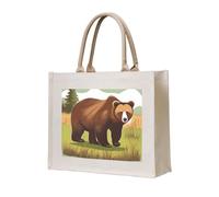 NABEAR Brown Bear - Bolsa de transporte de lona para caminar, ecológica, reutilizable, bolsa de hombro para mujer