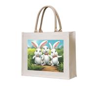 NABEAR Funny Rabbits (1) bolsa de transporte de lona, bolsa de compras reutilizable ecológica, bolsa de hombro para mujer