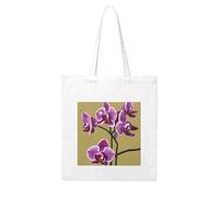 NABEAR Hermosa bolsa de compras de lona con diseño de orquídeas, reutilizable, respetuosa con el medio ambiente, con estampado de orquídeas para mujer
