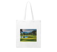 NABEAR Hermosa bolsa de compras de lona para campo de golf, reutilizable, respetuosa con el medio ambiente, con bolsa de hombro impresa para mujer