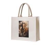 NABEAR Running Brown Horse Bolsa de transporte de lona - Bolsa de compras reutilizable ecológica, bolsa de hombro para mujer