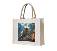 NABEAR Seal Pup In Water - Bolsa de transporte de lona ecológica, reutilizable, bolsa de hombro para mujer