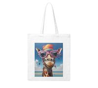NABEAR The Giraffe In The Hat - Bolsa de compras de lona, reutilizable y respetuosa con el medio ambiente, con bolsa de hombro impresa para mujer