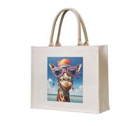 NABEAR The Giraffe In The Hat - Bolsa de transporte de lona ecológica, reutilizable, bolsa de hombro para mujer