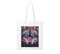 NABEAR The Wolf With Blue Eyes - Bolsa de compras de lona, reutilizable y respetuosa con el medio ambiente, con bolsa de hombro impresa para mujer