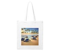 NABEAR Turtles On The Beach - Bolsa de compras de lona, reutilizable, respetuosa con el medio ambiente, con estampado de tortuga para mujer