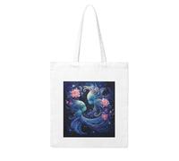 NABEAR Two Fish In The Deep - Bolsa de la compra de lona, reutilizable y respetuosa con el medio ambiente, con estampado para mujer