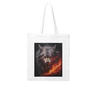 NABEAR Wolves In The Flame Roar - Bolsa de compras de lona, reutilizable y respetuosa con el medio ambiente, con bolsa de hombro impresa para mujer