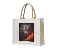 NABEAR Wolves In The Flame Roar - Bolsa de transporte de lona ecológica, reutilizable, bolsa de hombro para mujer