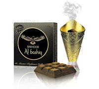 Nabeel Bakhoor - Incienso aromático secretado prémium de 40 g, fragancia coriácea y amaderada (Al Bashiq)