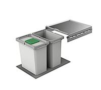 Naber Cox® Box 2T 400-2 - Cubo de basura con tapa orgánica, color gris claro