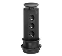 Naber EVOLINE Port 1 - Enchufe con 3 enchufes, retráctil, Color Negro