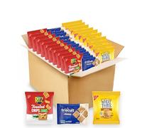 Nabisco Paquete variado de galletas, chips tostados RITZ, galletas de trigo integral y galletas veganas de trigo integral Triscuit Minis, 40 paquetes de aperitivos