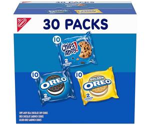 Nabisco Sweet Treats - Paquete de 30 galletas OREO, OREO Golden & CHIPS AHOY!, paquete de 30