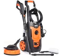 NAC Limpiadora de Alta Presión 1800W 130 Bar - Mini Limpiadora de Alta Presión Compacta - Pequeña Limpiadora a Presión Portátil (7,4 kg) - Bomba de Aluminio 420 l/h con Patio Cleaner