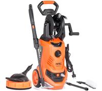 NAC Limpiadora de Alta Presión 2200W 170 Bar - Limpiadora a Presión con Limpiador de Superficies Compacta (11,5 kg) - Bomba de Aluminio 450 l/h, Enrollador de Manguera y Patio Cleaner