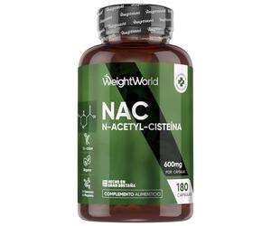 NAC N-Acetil-Cisteína 600mg, 180 Cápsulas, 1 Cápsula Cada 2 Días - Apto para Veganos, Sin OGM, Lactosa, Alérgenos ni Gluten, Estándares GMP