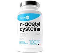 NAC N-Acetil-Cisteina 600mg - +3 Meses de Cura, 100 Cápsulas - Antioxidante y desintoxicante - Aumenta el Glutatión - Desintoxicación y Protección del Hígado - Vegano - Sin aditivos - Hexagon