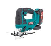NAC NEW AMERICAN CONCEPT Sierra de Calar a Batería - de Movimiento Pendular 0 - 2700 U/min - con Sistema de Extracción de Polvo - Ajuste de Ángulo de Corte de 0 a 45° - con Batería y Cargador