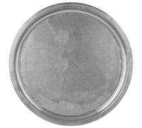 Nacera, Bandeja de Servir Redonda en Metal Plateado, Artesanal 38 cm | Nacera ofrece 38 cm de brillo plateado para el desayuno o una decoración con velas, con un borde de 2 cm que lo rodea todo.