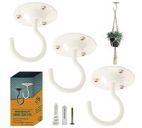 NACETURE Ganchos de techo para colgar plantas, paquete de 3 ganchos para colgar plantas en interiores, soporte de metal para plantas, linternas de hierro, para campanillas de viento, macetas, paquete