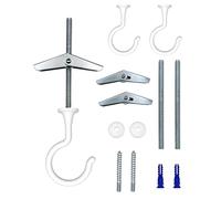 NACETURE Lot de 2 grandes ganchos de techo para colgar plantas - Ganchos de techo robustos, gancho de lámpara para fijación a la pared cavidad (blanco 2)