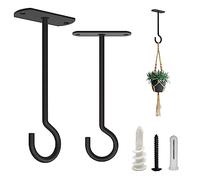 NACETURE Paquete de 2 ganchos para colgar en el techo para plantas, ganchos para colgar en la pared, para decoración del hogar, cocina, corona, decoración de porche de otoño (cuadrado de 5 pulgadas