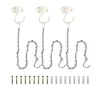 NACETURE Paquete de 3 ganchos de techo para colgar plantas con cadena para colgar, gancho de pared, soporte de metal para plantas, linternas de hierro, perchas para campanillas de viento, macetas