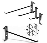 NACETURE - Paquete de 30 ganchos Gridwall - Ganchos de exhibición de metal de 10,2 cm, 15,2 cm y 20,3 cm (10 de cada tamaño) para paneles de rejilla de alambre, doble gancho resistente para uso en