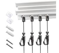 NACETURE Sistema para colgar cuadros con rieles de pared, kit de arte de 4 x 24 pulgadas