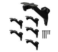 NACETURE Soportes de pasamanos para escaleras, paquete de 6 soportes de pasamanos negros resistentes de 3 pulgadas para escaleras, soporte de barandilla para interiores y exteriores
