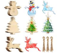 NACHLYNN 42 adornos de madera para árbol de Navidad