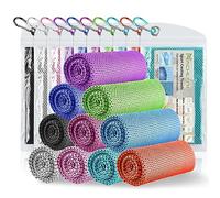 NACHLYNN Juego de 10 toallas refrescantes, 100 x 30 cm, toalla fría con hielo, toalla de gimnasio, toalla refrescante, toalla de microfibra para fitness, deportes, viajes, yoga