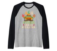 Nacho Average Crane Operator Sombrero Beard Cinco de Mayo Camiseta Manga Raglan