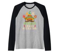 Nacho Average Crane Operator Sombrero Beard Cinco de Mayo Camiseta Manga Raglan